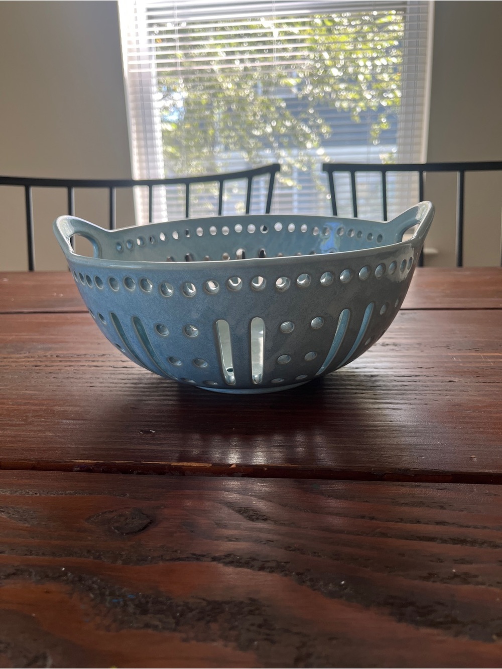 World Market Ceramic Colander fruit berry Bowl #1